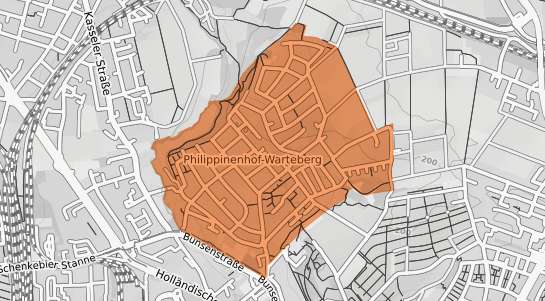 Mietspiegelkarte Kassel Philippinenhof Warteberg